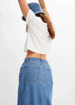 Discount Langer Jeansrock mit Schlitz aus Positive Denim #1 Fabric Damen Bekleidung·Sportbekleidung|Röcke
