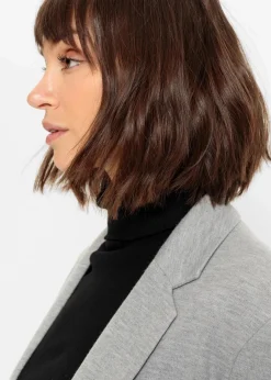 Hot Langer Jersey-Blazer mit Taschen Damen Bekleidung·Basics|Blazer