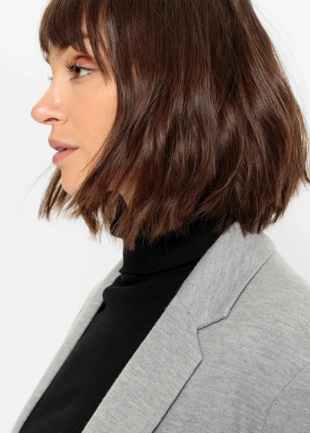 Hot Langer Jersey-Blazer mit Taschen Damen Bekleidung·Basics|Blazer