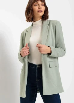 Outlet Langer Jersey-Blazer mit Taschen Damen Blazer|Bekleidung·Basics