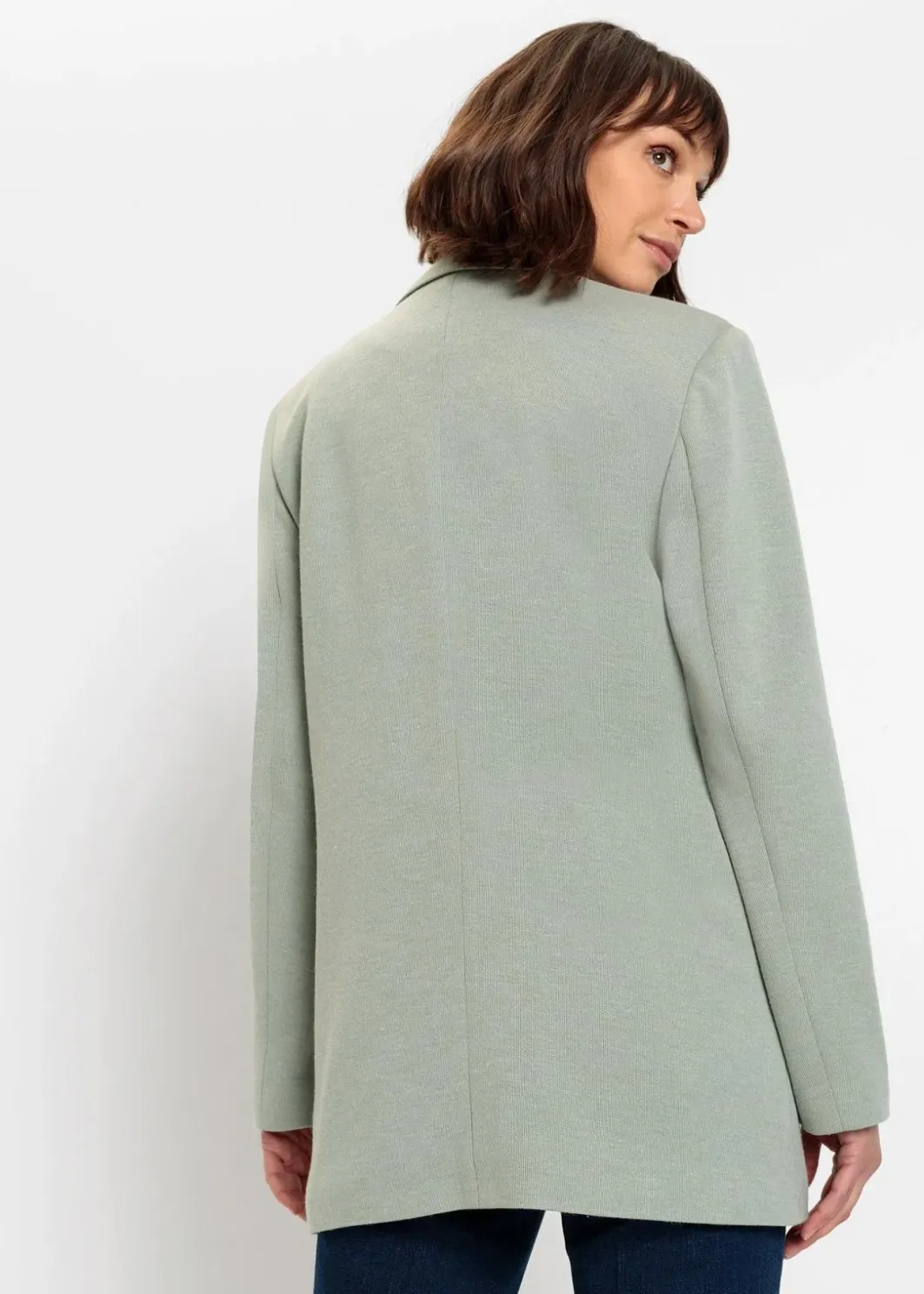 Outlet Langer Jersey-Blazer mit Taschen Damen Blazer|Bekleidung·Basics