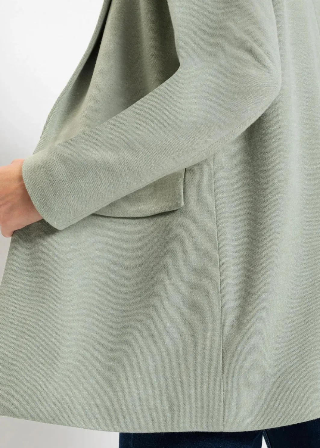 Outlet Langer Jersey-Blazer mit Taschen Damen Blazer|Bekleidung·Basics