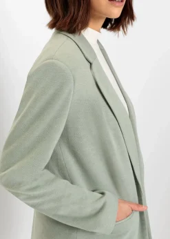 Outlet Langer Jersey-Blazer mit Taschen Damen Blazer|Bekleidung·Basics