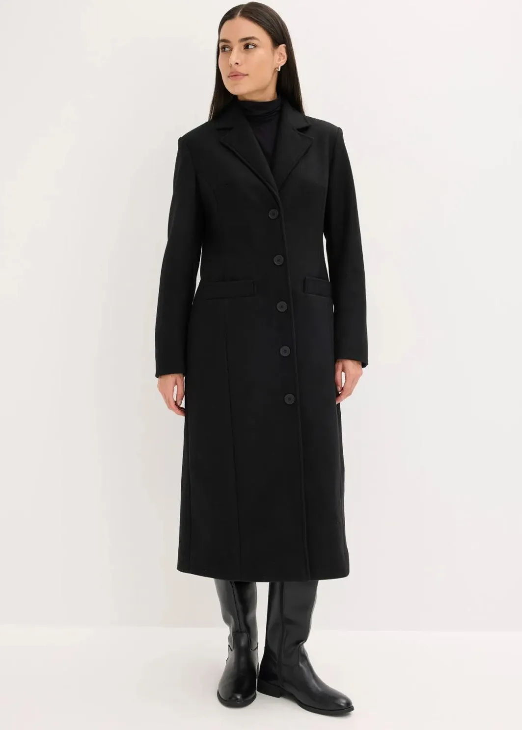 Outlet Langer Mantel in Wolloptik Damen Bekleidung·Hosen|Jacken & Mäntel
