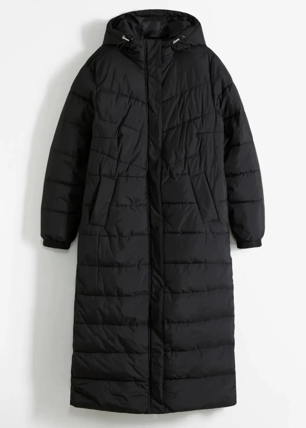 Clearance Langer Stepp-Mantel mit Kapuze Damen Jacken & Mäntel|Bekleidung·Hosen