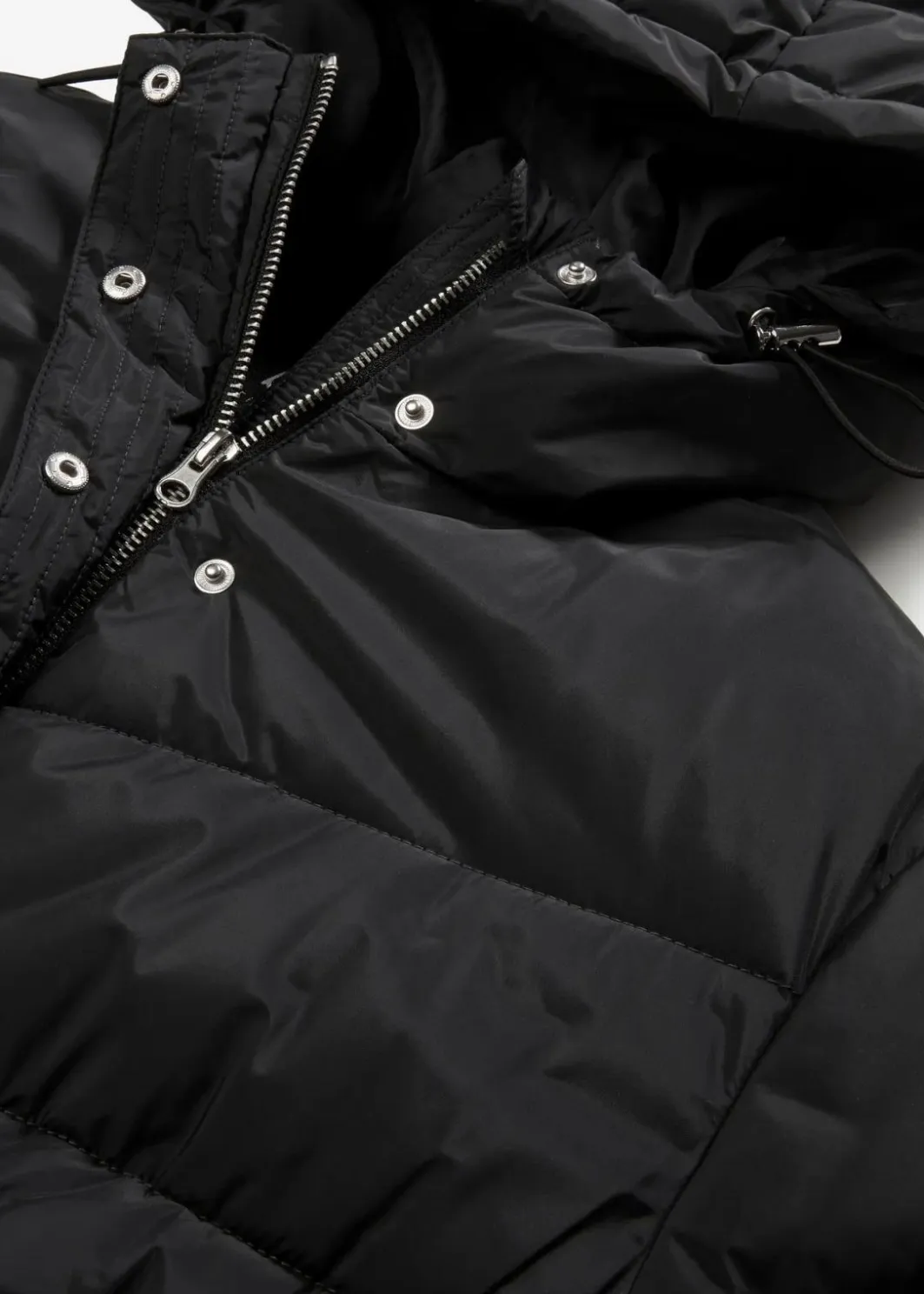 Clearance Langer Stepp-Mantel mit Kapuze Damen Jacken & Mäntel|Bekleidung·Hosen