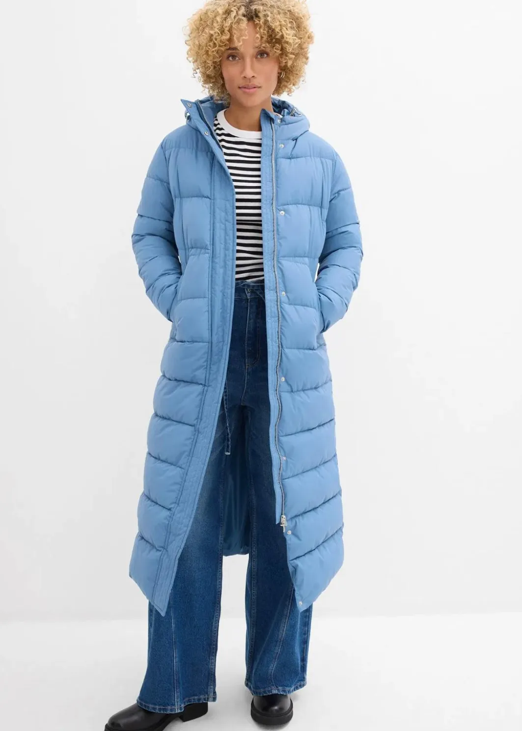 Hot Langer Stepp-Mantel mit Kapuze Damen Jacken & Mäntel|Bekleidung·Hosen