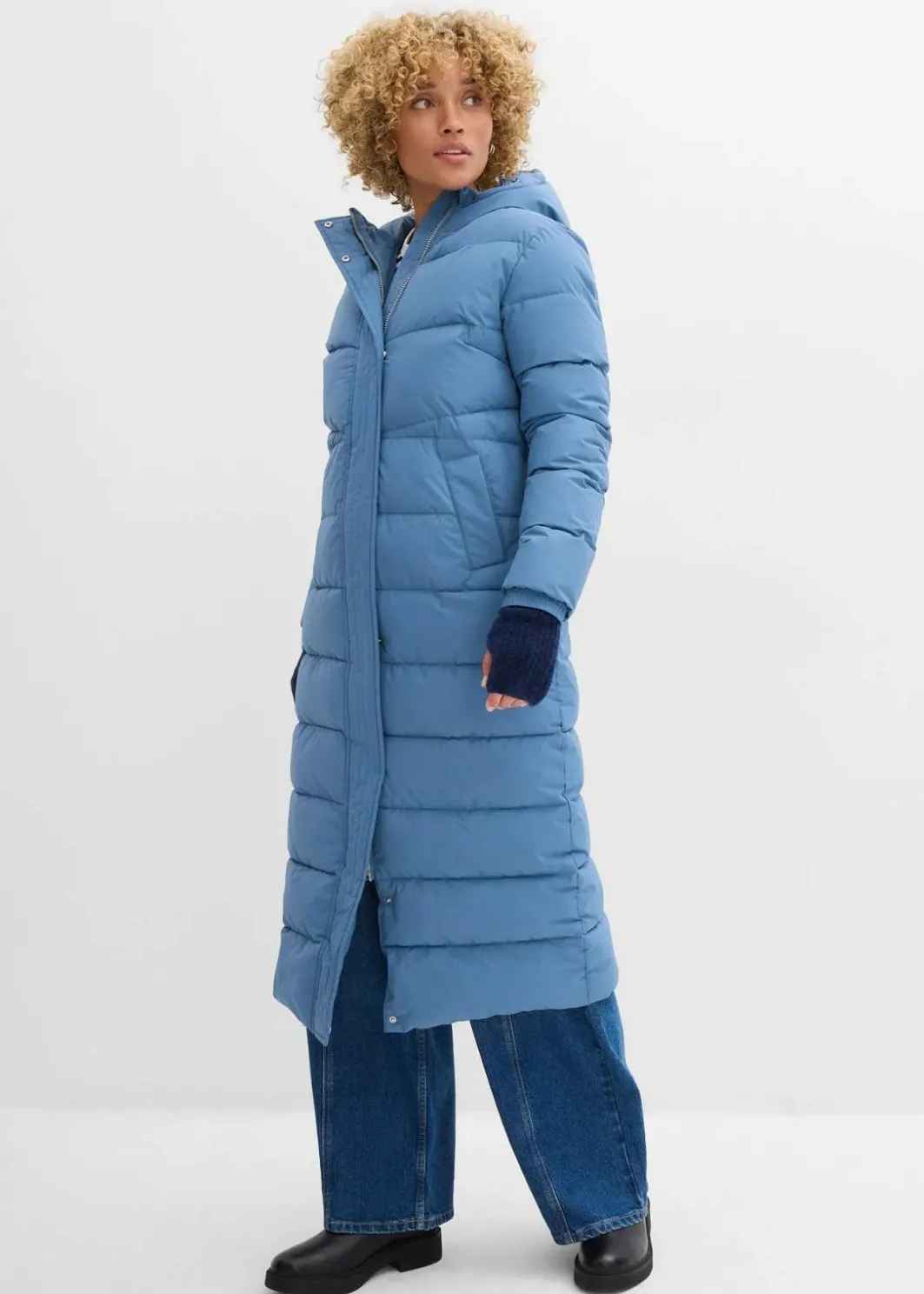 Hot Langer Stepp-Mantel mit Kapuze Damen Jacken & Mäntel|Bekleidung·Hosen