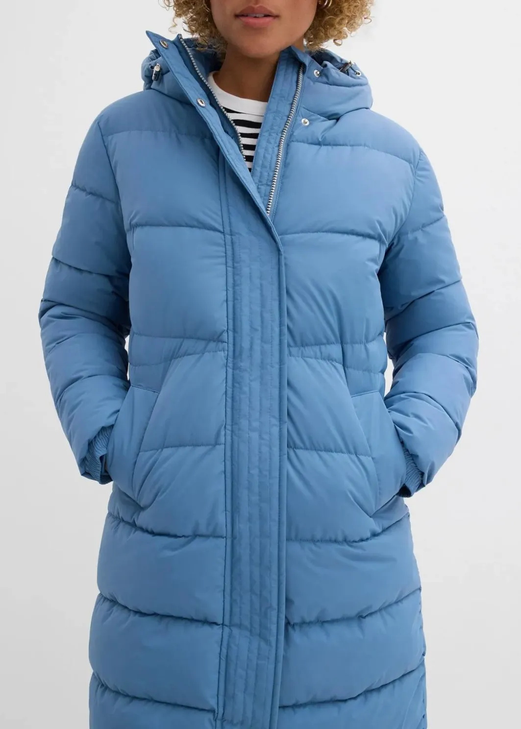 Hot Langer Stepp-Mantel mit Kapuze Damen Jacken & Mäntel|Bekleidung·Hosen