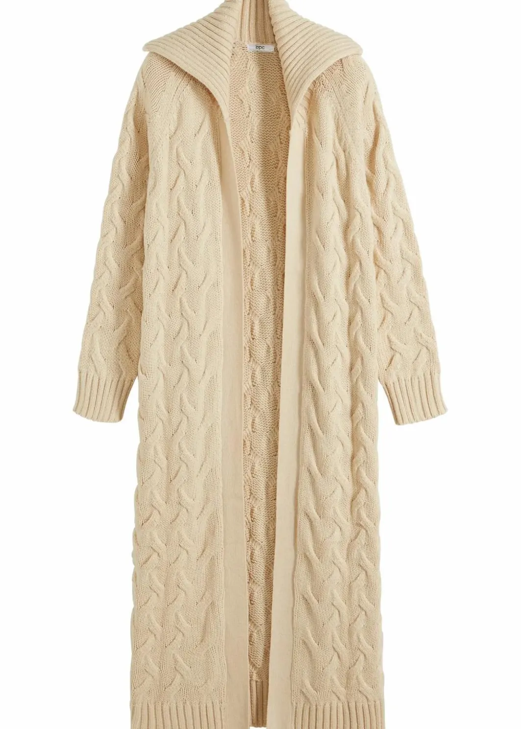 Online Langer Strickmantel aus Zopfstrick Damen Bekleidung·Umstandsmode|Pullover & Strickjacken