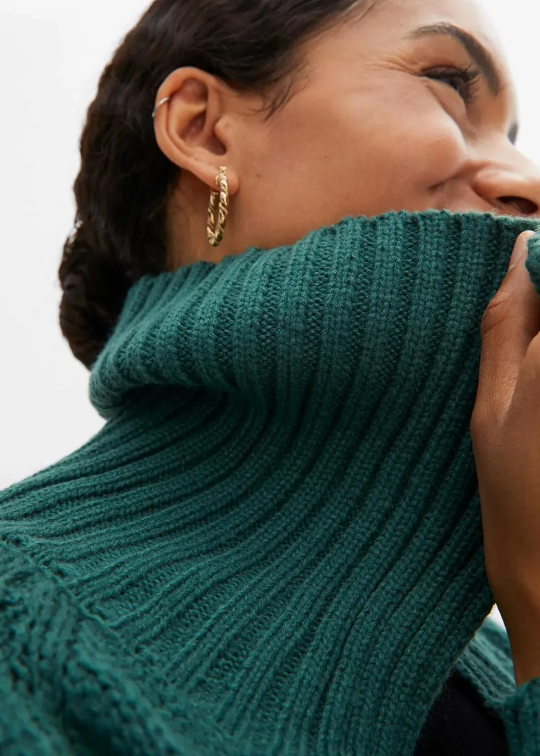 Damen bonprix Pullover & Strickjacken|Strickmode|Langer Strickmantel aus Zopfstrick
