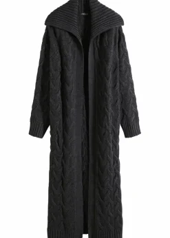 Langer Strickmantel aus Zopfstrick Damen Bekleidung·Umstandsmode|Pullover & Strickjacken