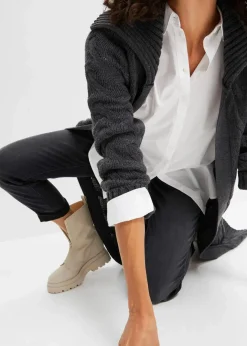 Langer Strickmantel aus Zopfstrick Damen Bekleidung·Umstandsmode|Pullover & Strickjacken