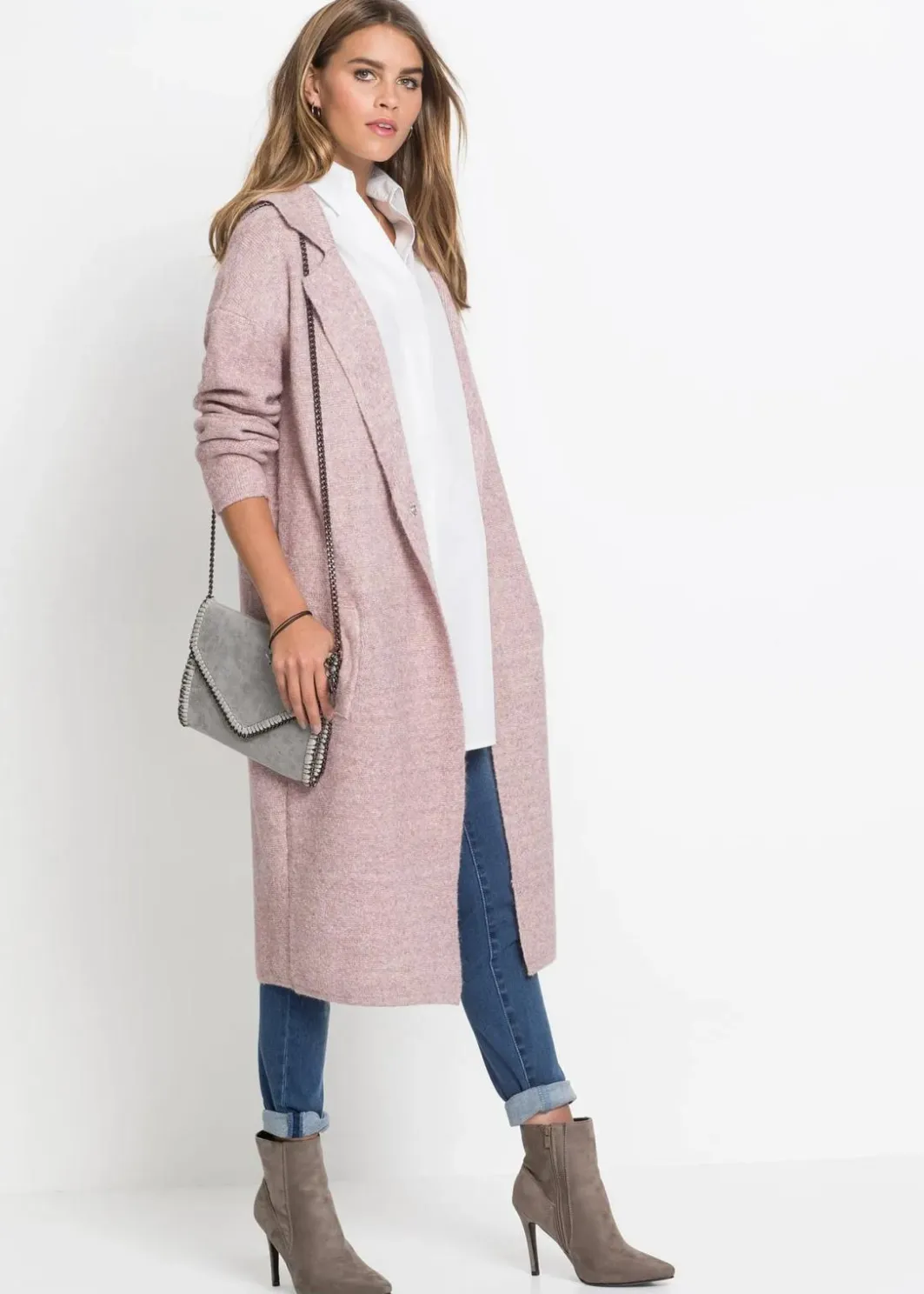 Damen bonprix Bekleidung·Umstandsmode|Strickmode|Langer Strickmantel im Loose Fit