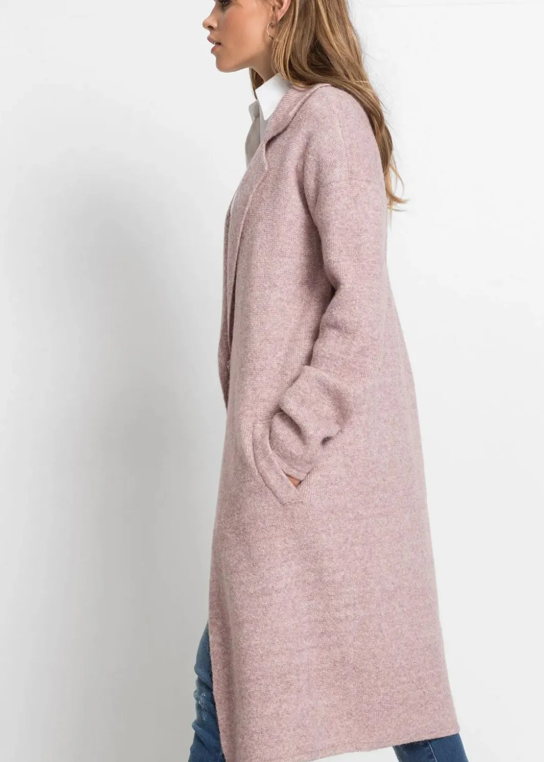 Damen bonprix Bekleidung·Umstandsmode|Strickmode|Langer Strickmantel im Loose Fit