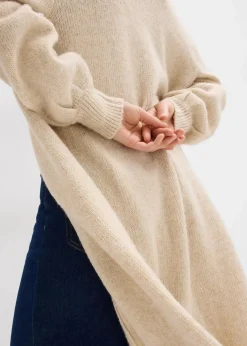 Damen bonprix Pullover & Strickjacken|Strickmode|Langer Strickmantel in Hairy Optik