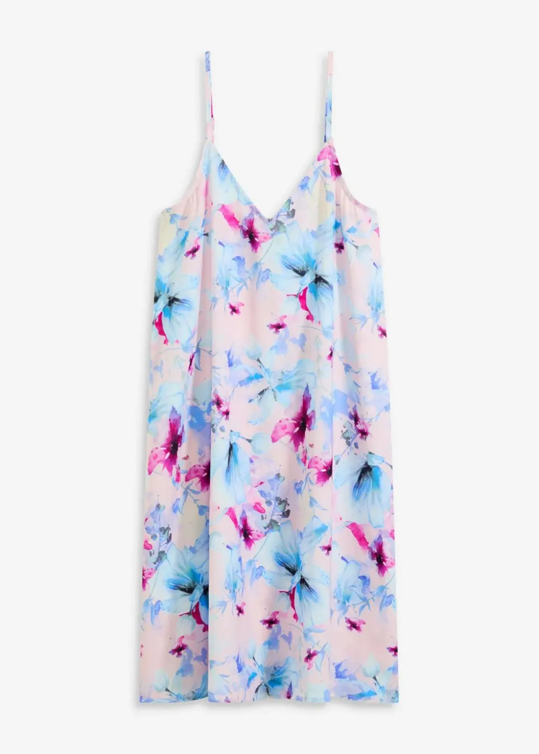 Clearance Langes Nachthemd aus glänzendem Satin Damen Wäsche·Nachtwäsche|Nachhaltigere Materialien