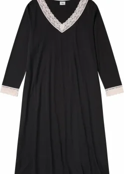 Damen bonprix Wäsche·Basics|Wäsche·Nachtwäsche|Langes Nachthemd aus softem Viskose-Mix