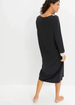 Damen bonprix Wäsche·Basics|Wäsche·Nachtwäsche|Langes Nachthemd aus softem Viskose-Mix