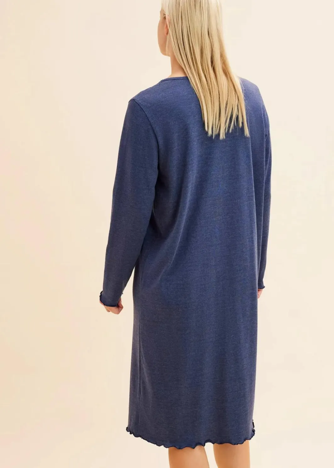 Online Langes Nachthemd mit Knopfleiste Damen Wäsche·Nachtwäsche|Nachhaltigere Materialien