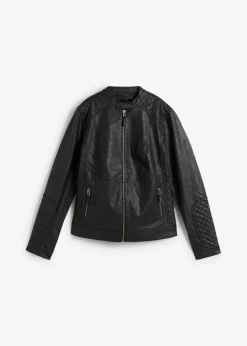 Damen bonprix Bekleidung·Hosen|Jacken & Mäntel|Lederimitat Biker-Jacke