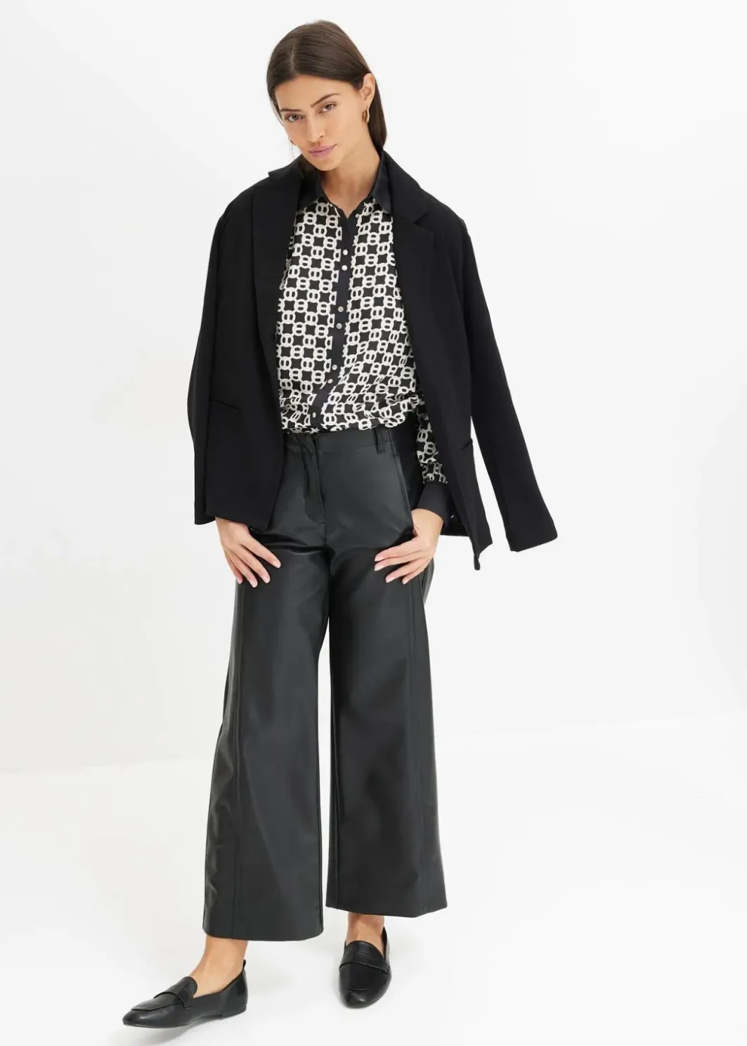 Damen bonprix Bekleidung·Kleider|Hosen|Lederimitat Culotte