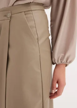Online Lederimitat Midi-Wickelrock Damen Röcke|Bekleidung·Sportbekleidung