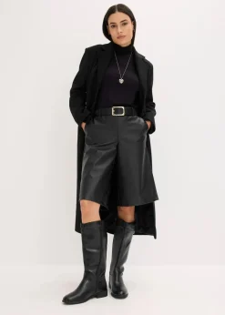 Damen bonprix Hosen|Shorts|Lederimitat-Bermuda