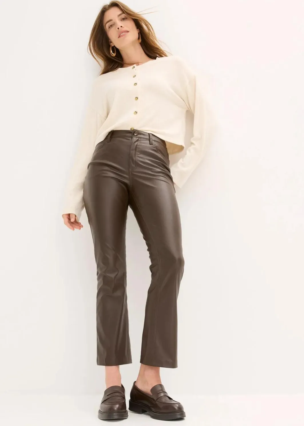 Damen bonprix Bekleidung·Kleider|Hosen|Lederimitat-Hose