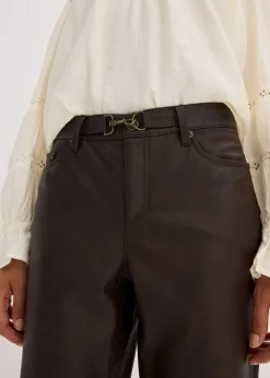 Outlet Lederimitat-Hose im Used-Look Damen Hosen