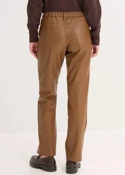 Lederimitat-Hose mit Bequembund Damen Bekleidung·Kleider|Hosen