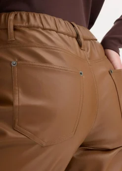 Lederimitat-Hose mit Bequembund Damen Bekleidung·Kleider|Hosen