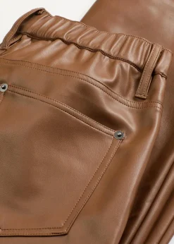 Lederimitat-Hose mit Bequembund Damen Bekleidung·Kleider|Hosen