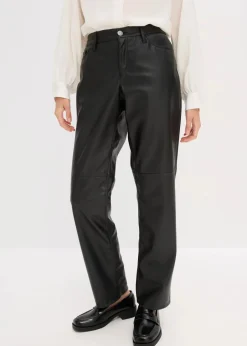 Discount Lederimitat-Hose mit Bequembund Damen Hosen|Bekleidung·Kleider
