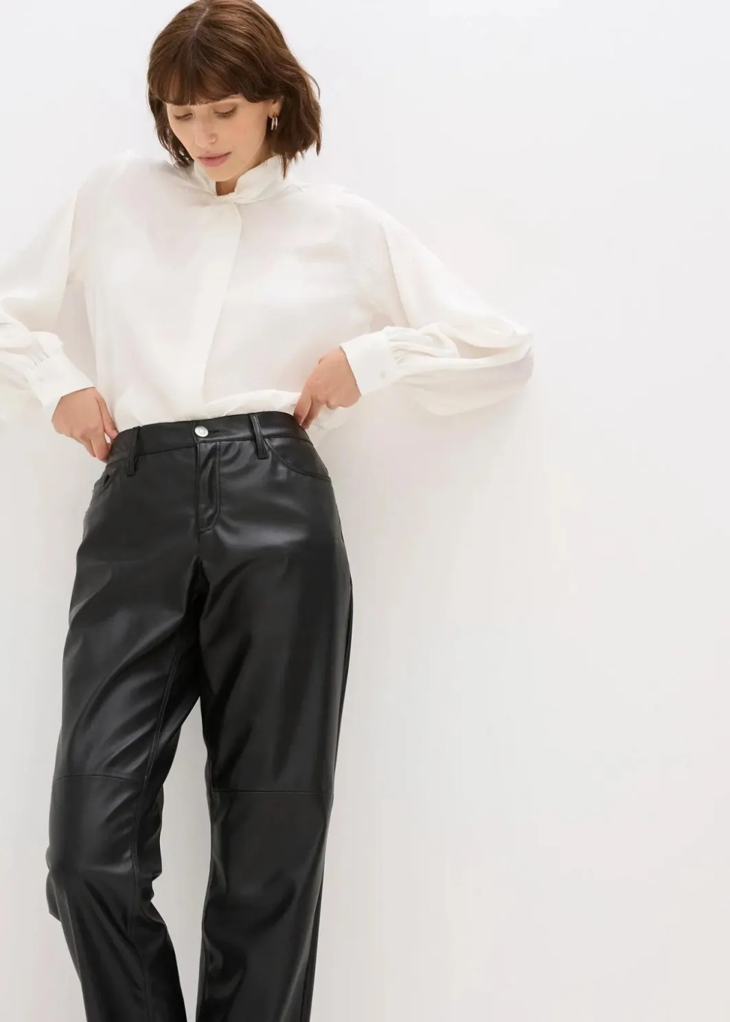 Discount Lederimitat-Hose mit Bequembund Damen Hosen|Bekleidung·Kleider