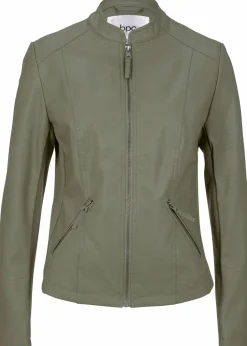 Damen bonprix Bekleidung·Hosen|Jacken & Mäntel|Lederimitat-Jacke aus reiner Viskose