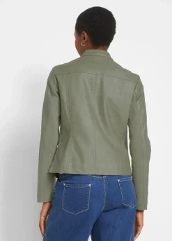 Damen bonprix Bekleidung·Hosen|Jacken & Mäntel|Lederimitat-Jacke aus reiner Viskose