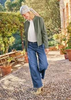 Damen bonprix Bekleidung·Hosen|Jacken & Mäntel|Lederimitat-Jacke aus reiner Viskose