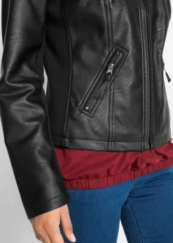 Damen bonprix Jacken & Mäntel|Bekleidung·Hosen|Lederimitat-Jacke aus reiner Viskose