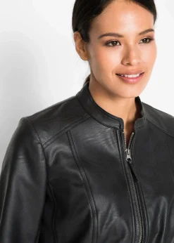 Damen bonprix Jacken & Mäntel|Bekleidung·Hosen|Lederimitat-Jacke aus reiner Viskose