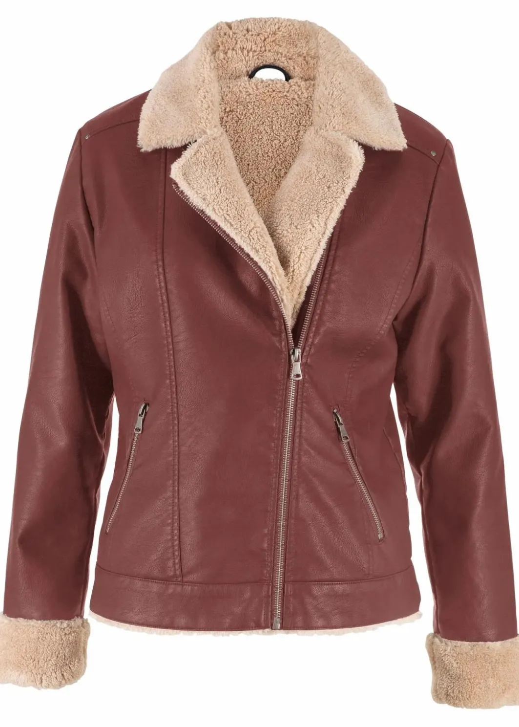 New Lederimitat-Jacke, gefüttert Damen Bekleidung·Hosen|Jacken & Mäntel