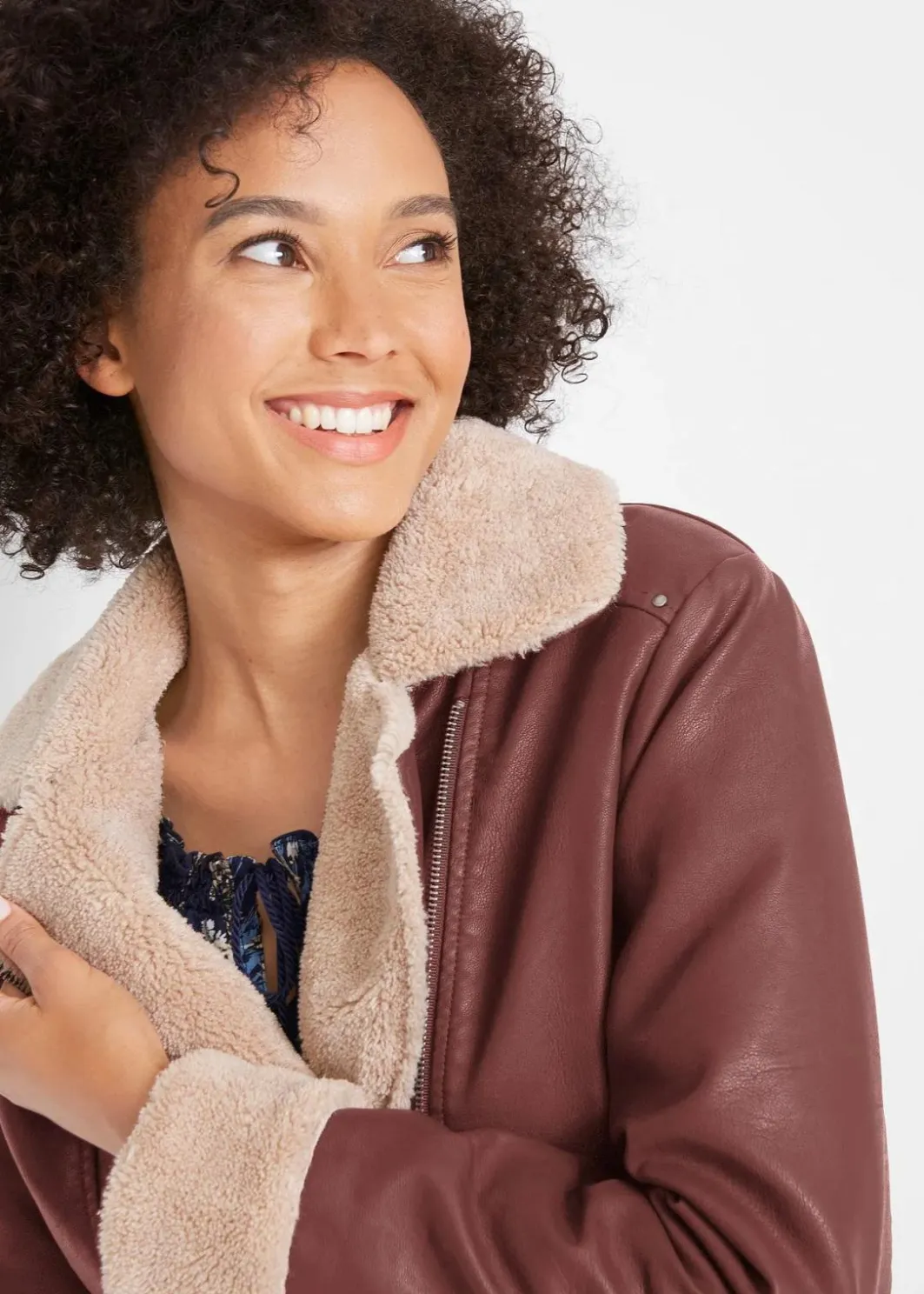New Lederimitat-Jacke, gefüttert Damen Bekleidung·Hosen|Jacken & Mäntel