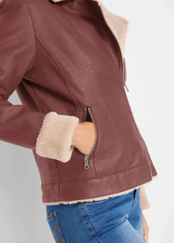 New Lederimitat-Jacke, gefüttert Damen Bekleidung·Hosen|Jacken & Mäntel
