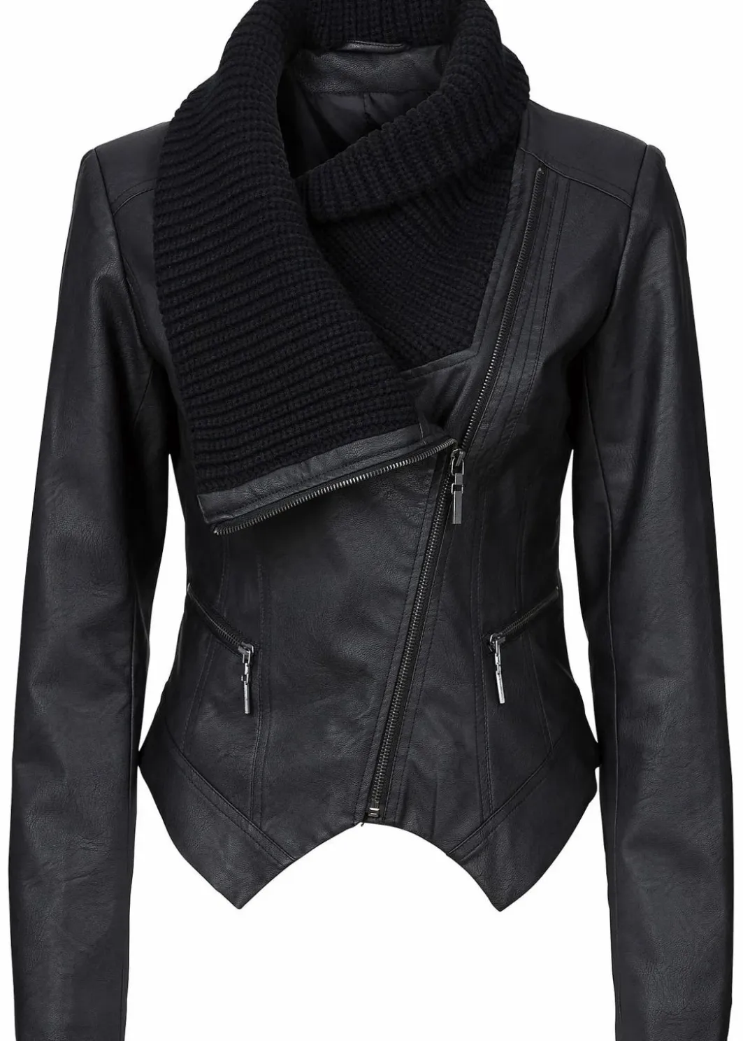 Damen bonprix Bekleidung·Hosen|Jacken & Mäntel|Lederimitat-Jacke mit Schalkragen