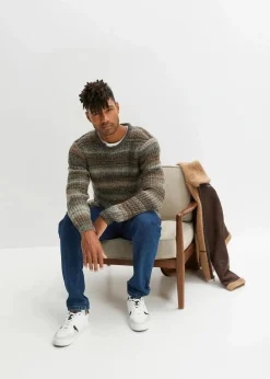 Herren bonprix Jacken & Mäntel|Große Größen|Lederimitat-Jacke mit Teddyfutter