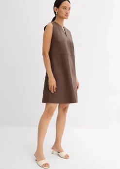 Damen bonprix Kleider|Lederimitat-Kleid