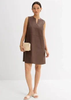 Damen bonprix Kleider|Lederimitat-Kleid