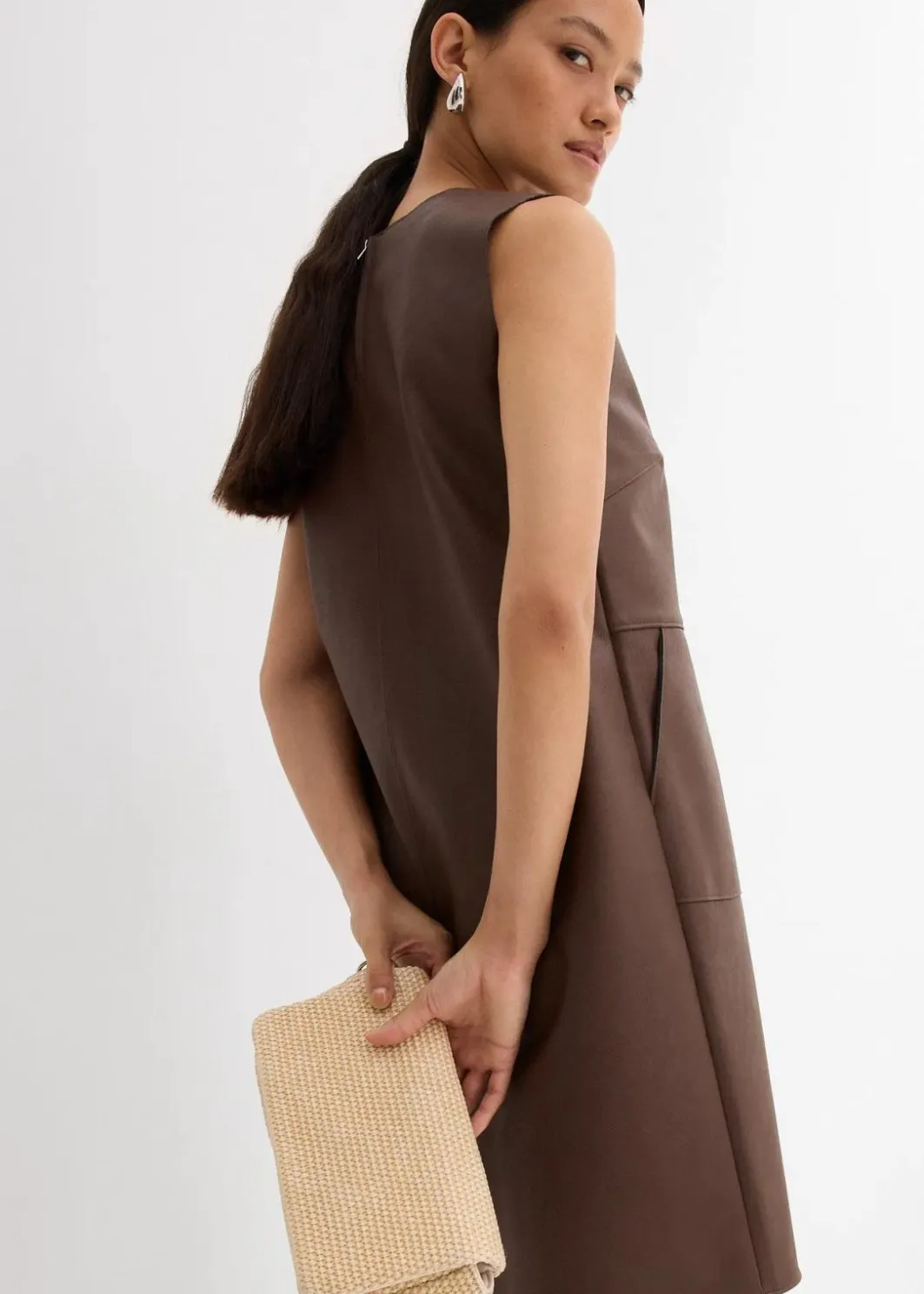 Damen bonprix Kleider|Lederimitat-Kleid