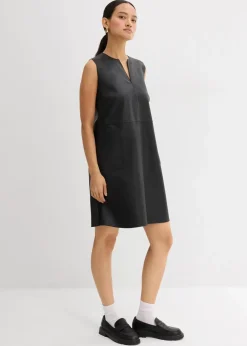 Outlet Lederimitat-Kleid Damen Kleider