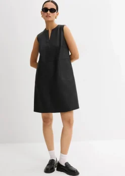 Outlet Lederimitat-Kleid Damen Kleider